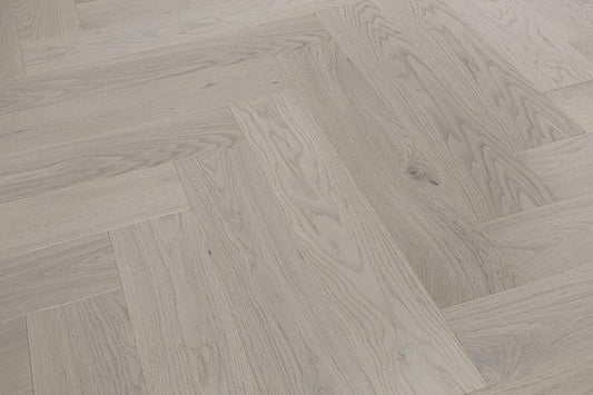 14x130mm European Select Oak Marzipan Lacquered Engineered Wood Herringbone Flooring