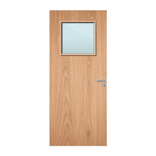 Internal Paint Grade Glazed 1G FD30 Fire Door Wired Glass