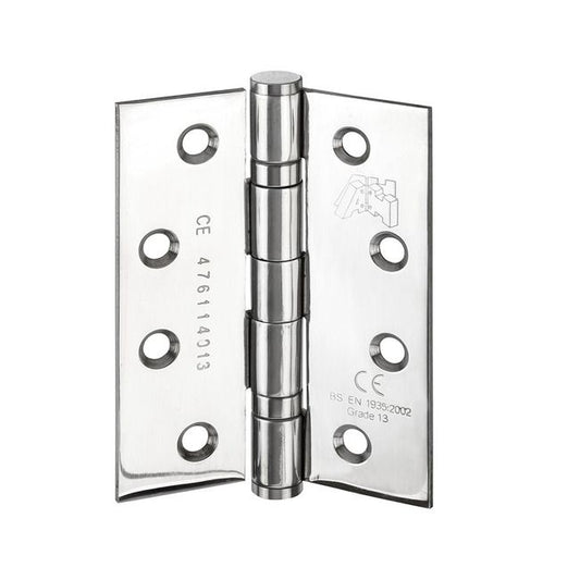 3 x Polished Stainless Steel 4 Inch Hinges