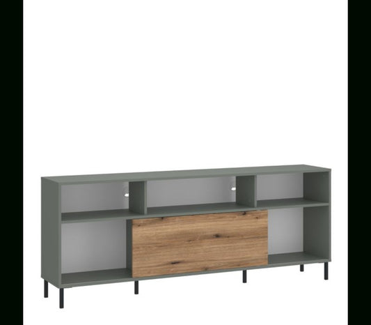 Darwin TV Cabinet 1 Door 73cm High in Green/Oak