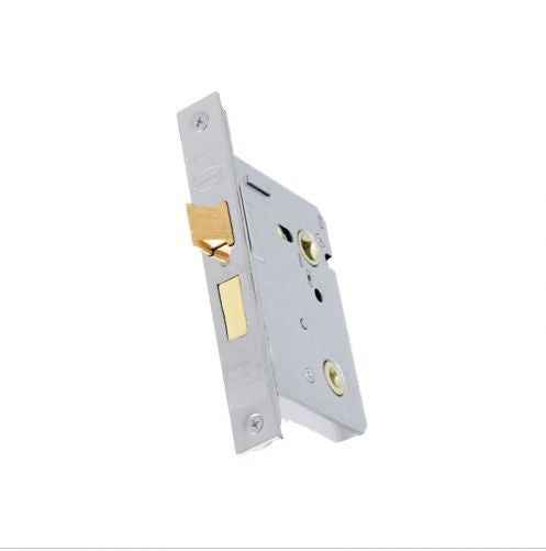 65mm Mortice Bathroom Lock Polished Stainless Steel