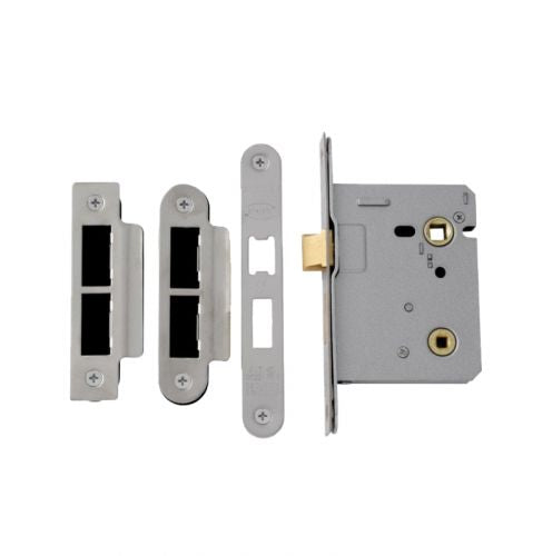 65mm Mortice Bathroom Lock Satin Stainless Steel