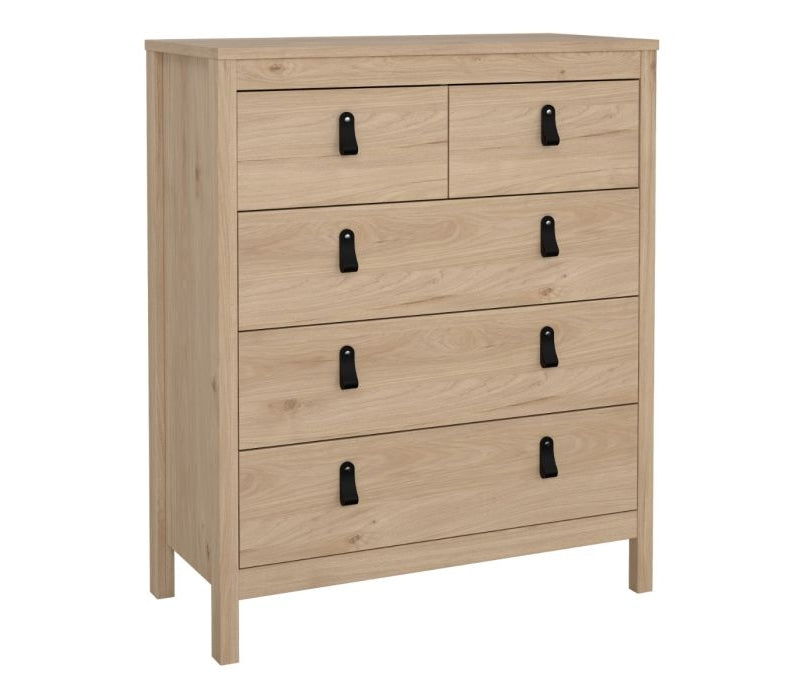 Barcelona Chest 3+2 Drawers in Jackson Hickory Oak