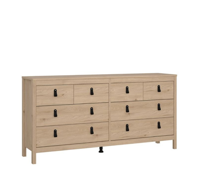 Barcelona Double Dresser 4+4 Drawers in Jackson Hickory Oak