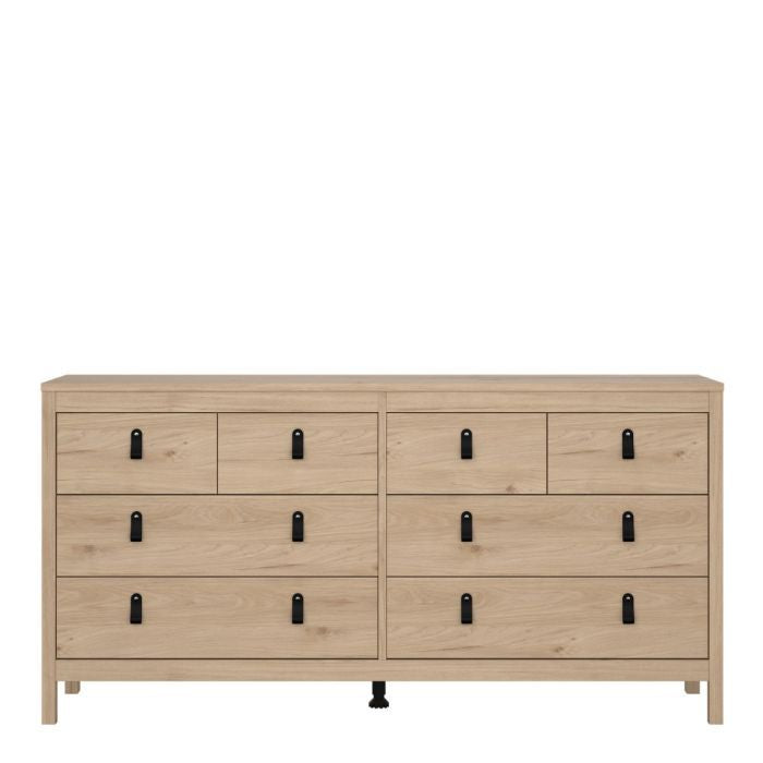 Barcelona Double Dresser 4+4 Drawers in Jackson Hickory Oak