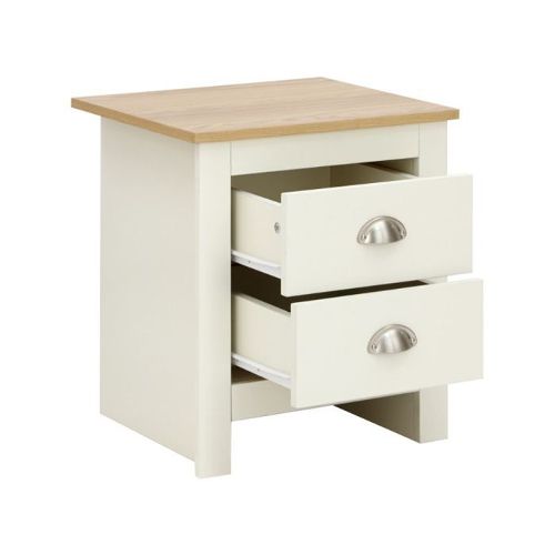 Lancaster 2 Drawer Bedside Cabinet In Cream