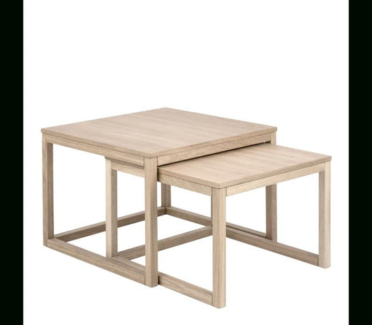 Cornus Coffee Table in White Oak Set of 2