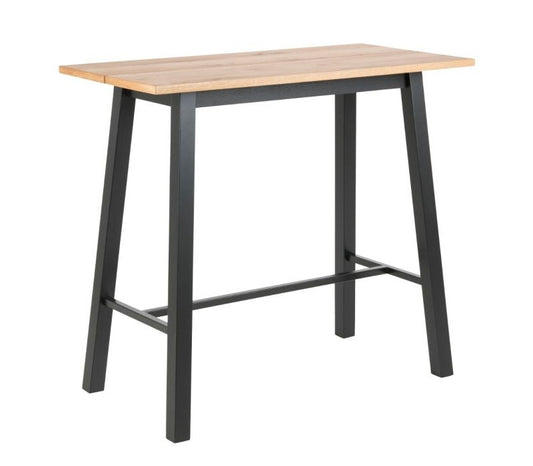 Chara Bar Table in Black & Oak