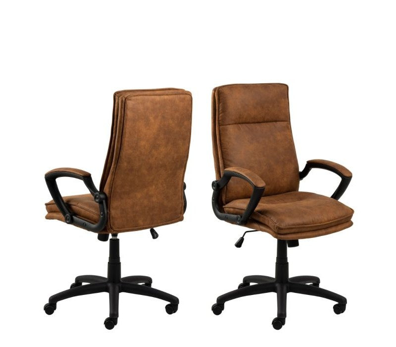 Brad Swivel Office/Desk Chair with Armrest in Brown