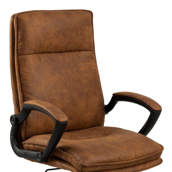 Brad Swivel Office/Desk Chair with Armrest in Brown