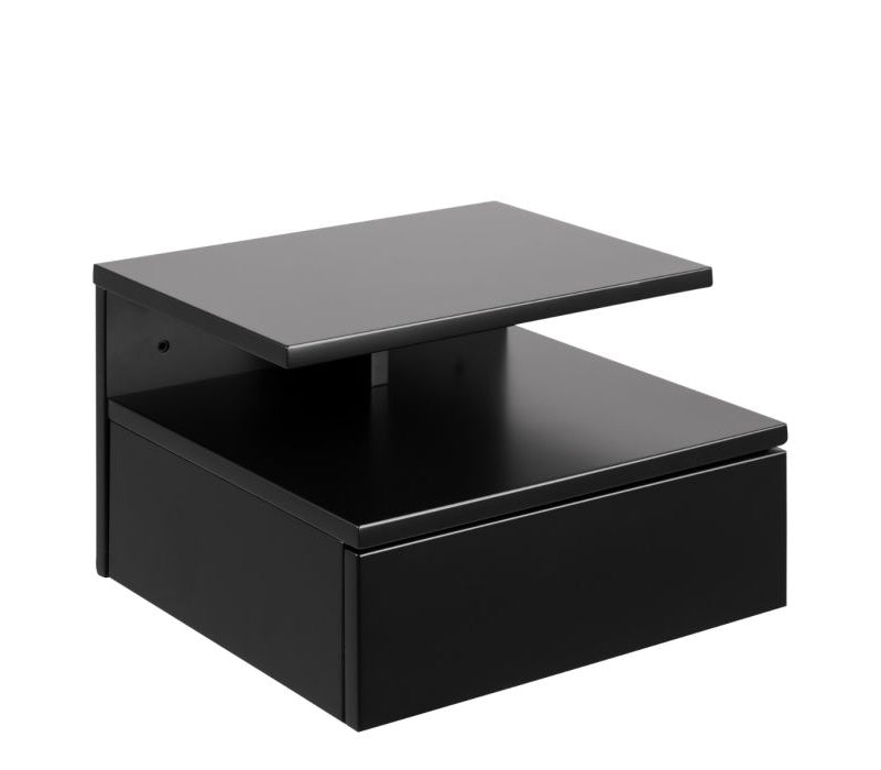 Ashlan Bedside Table with 1 Drawer in Black