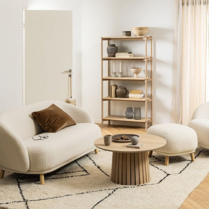 Braidwood Bookcase with 4 Shelves in White Oak Veneer