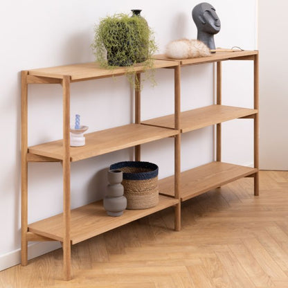 Braidwood Bookcase with 4 Shelves in Oak