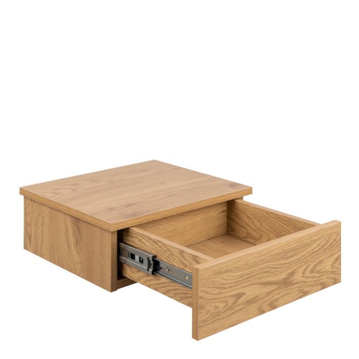 Avignon Square Bedside Table with 1 Drawer in Oak