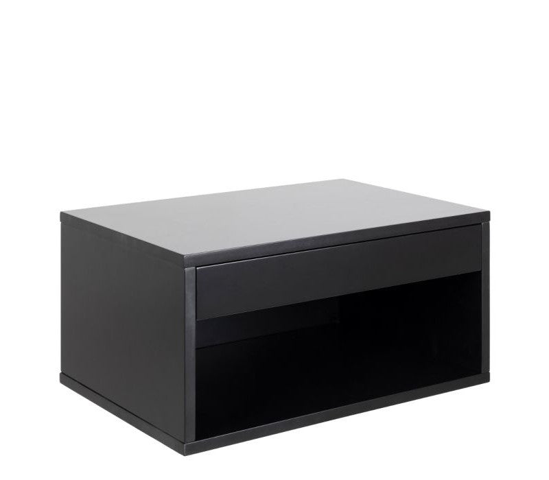 Cholet Square Bedside Table with 1 Drawer in Black