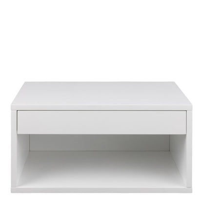 Cholet Square Bedside Table with 1 Drawer in White