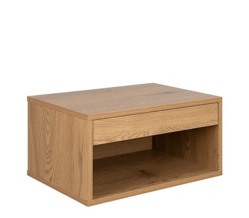 Cholet Square Bedside Table with 1 Drawer in Oak