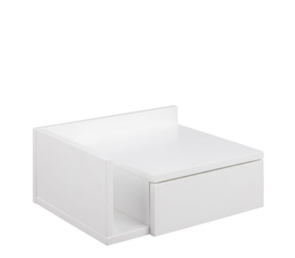 Avignon Square Bedside Table with 1 Drawer & Small Shelf in White