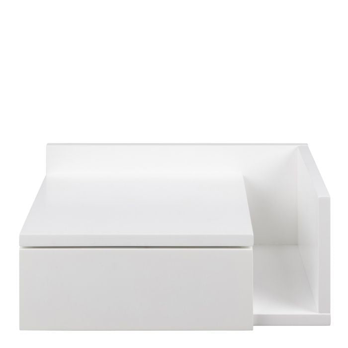 Avignon Square Bedside Table with 1 Drawer & Small Shelf in White