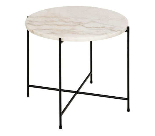 Avila Side Table with White Marble Top 52x40cm