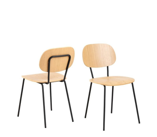 Amira Dining Chair in Oak Set of 2