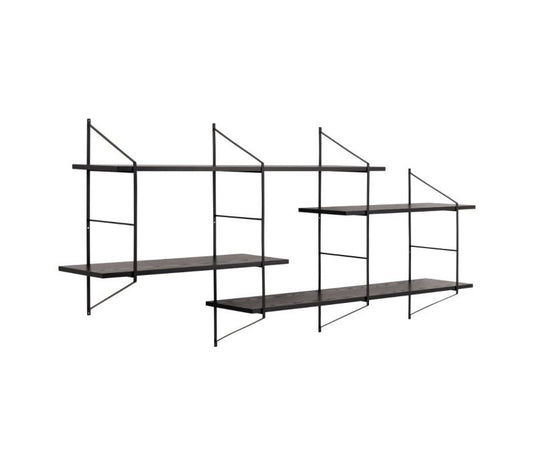 Belfast Wall Unit with 4 Shelves in Black