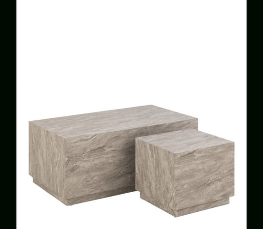 Dice Coffee Table Set in Grey Marble