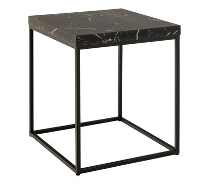 Barossa Coffee Table with Black Marble Effect Top & Black Steel Base 40cm