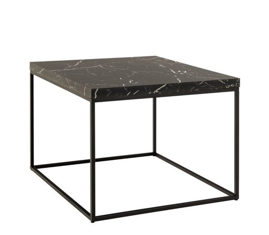 Barossa Coffee Table with Black Marble Melamine Top & Black Steel Base 60cm