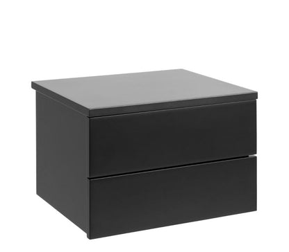 Avignon Bedside Table with 2 Drawers in Black