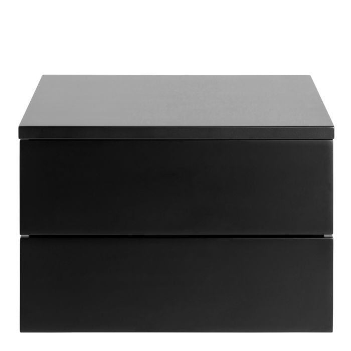 Avignon Bedside Table with 2 Drawers in Black