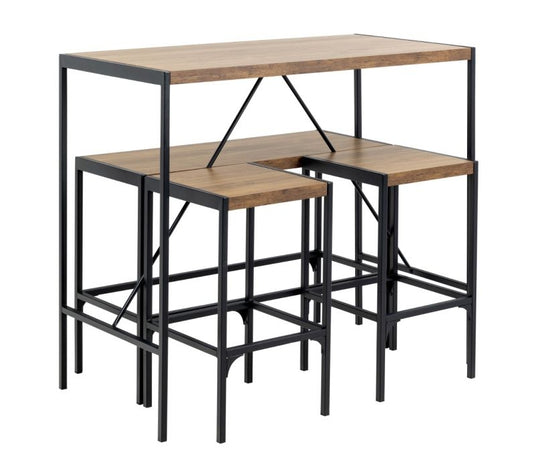 Bahamas Bar Table Set In Black and Oak