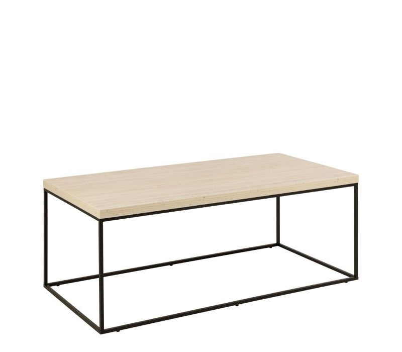 Barossa Coffee Table with Travertine Rough Paper Top & Black Powder Steel Base 110x55x45cm