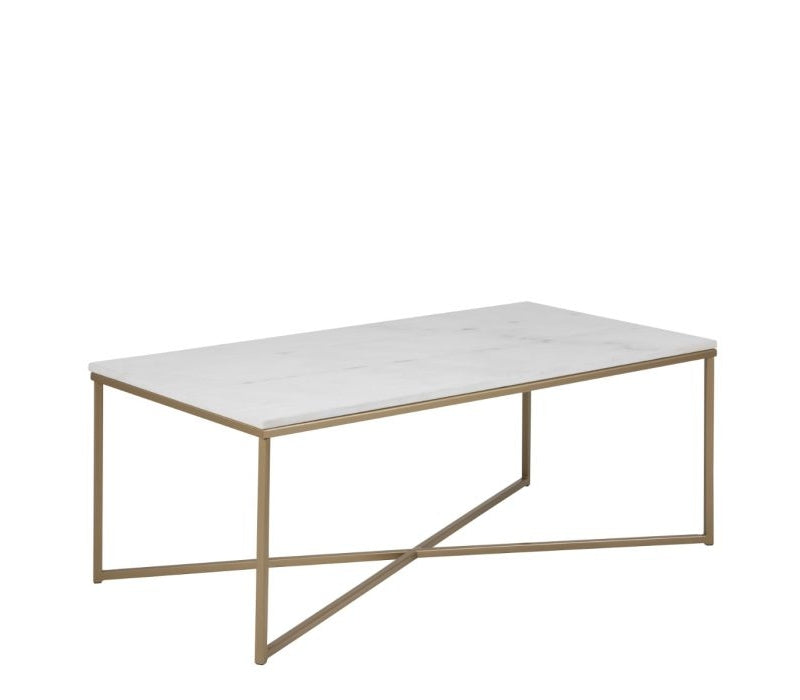 Alisma Coffee Table with White Marble Top