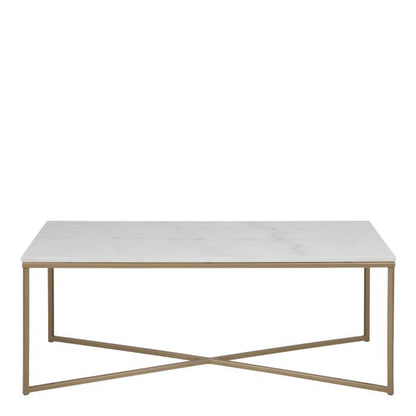 Alisma Coffee Table with White Marble Top