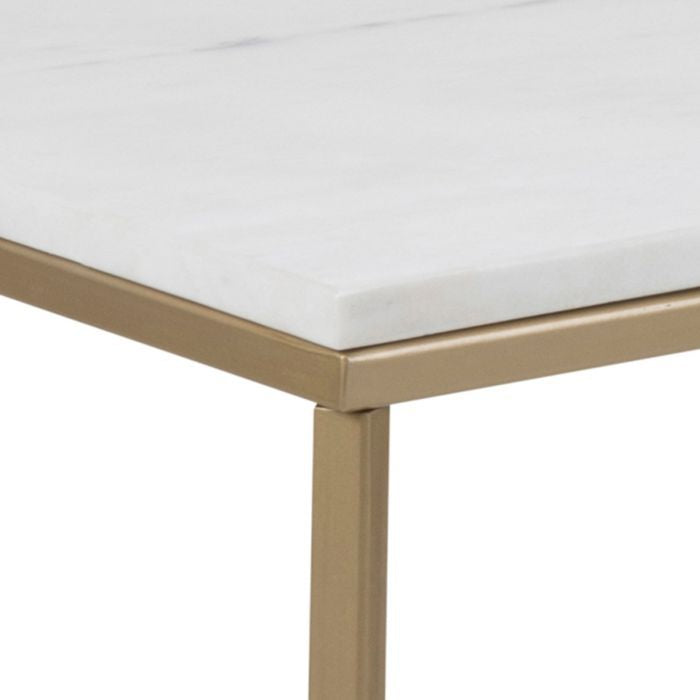 Alisma Coffee Table with White Marble Top