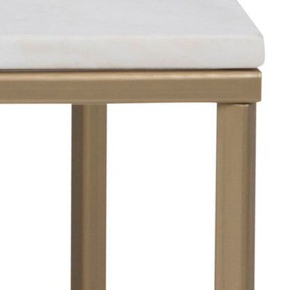 Alisma Coffee Table with White Marble Top