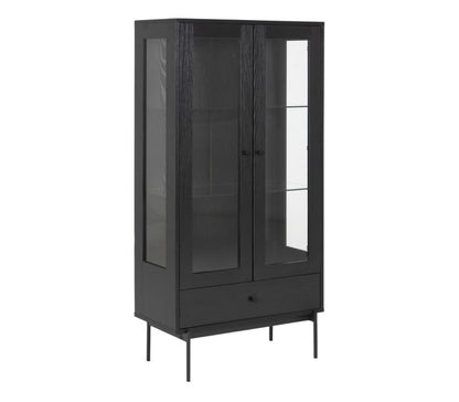 Angus 2 Door Display Cabinet in Black