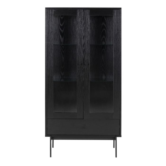 Angus 2 Door Display Cabinet in Black