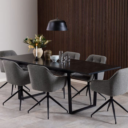 Amble Dining Table with Black Marble Effect Extendable