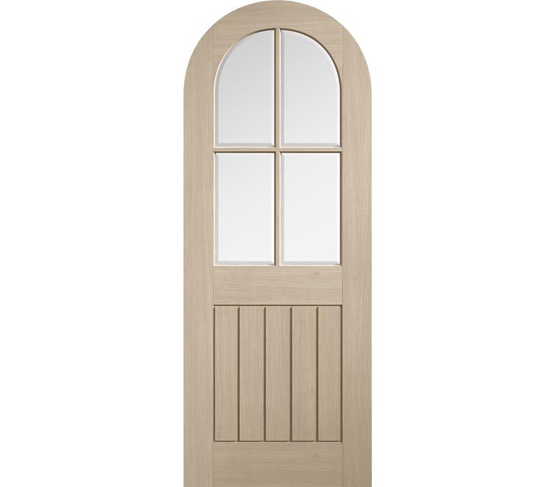 Internal Blonde Oak Mexicano Arched Clear Glazed Pre-Finished Door