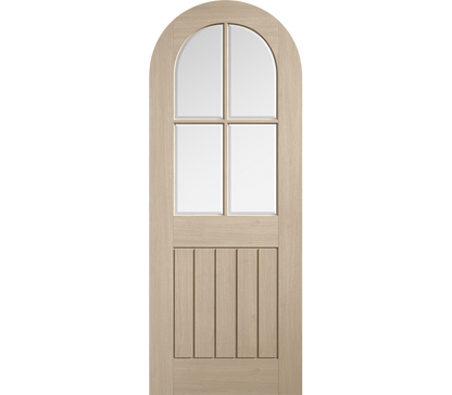 Internal Blonde Oak Mexicano Arched Clear Glazed Pre-Finished Door