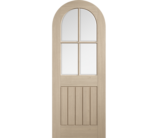 Internal Blonde Oak Mexicano Arched Clear Glazed Pre-Finished Door