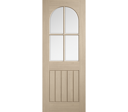 Internal Blonde Oak Mexicano Arched Square Top Clear Glazed Pre-Finished Door