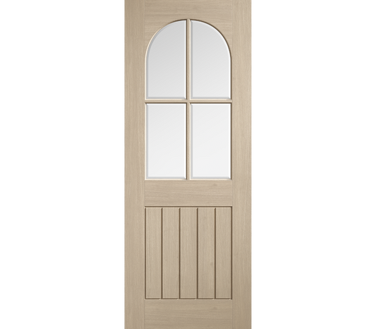 Internal Blonde Oak Mexicano Arched Square Top Clear Glazed Pre-Finished Door