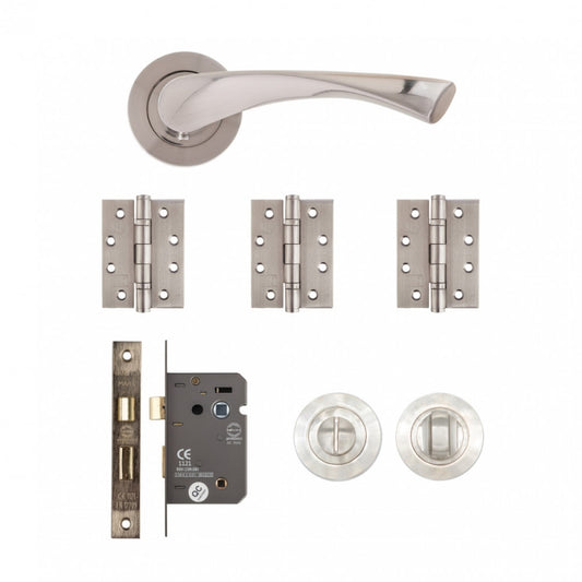 Fortuna Bathroom Handle Kit Satin Finish