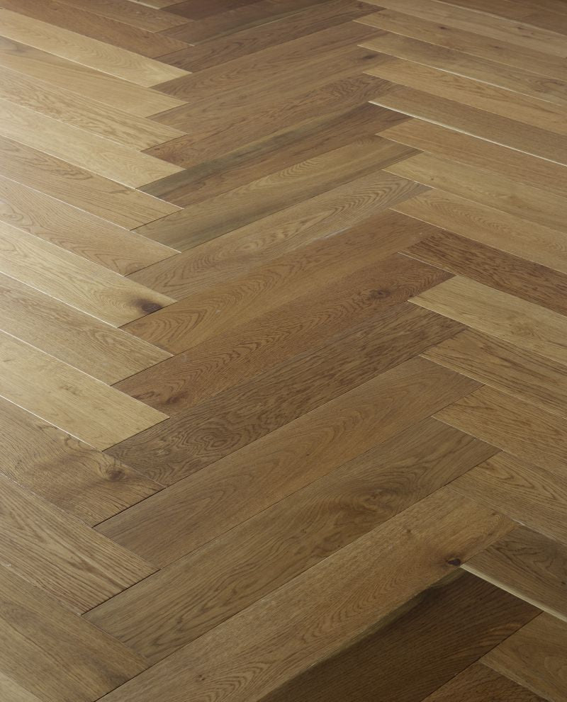 Brooks Floor Engineered Oak Herringbone 15/4 x 120mm Smoked UV Oiled Multi Ply Real Wood Flooring