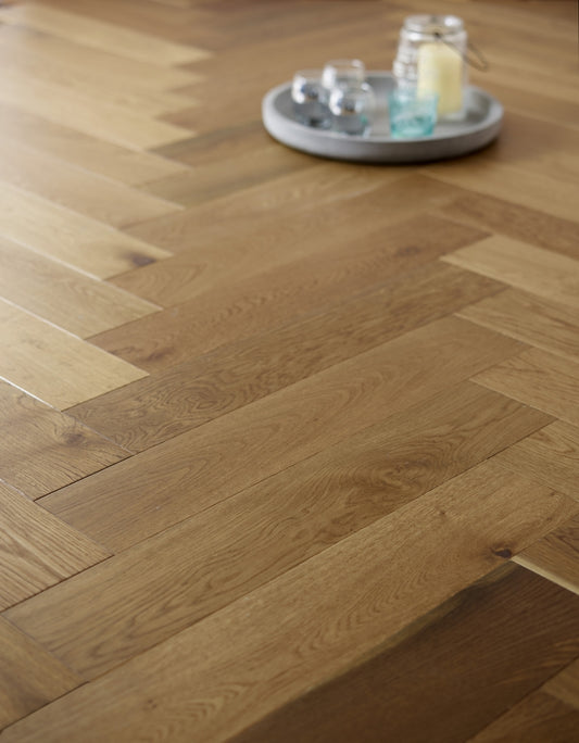 Brooks Floor Engineered Oak Herringbone 15/4 x 120mm Smoked UV Oiled Multi Ply Real Wood Flooring