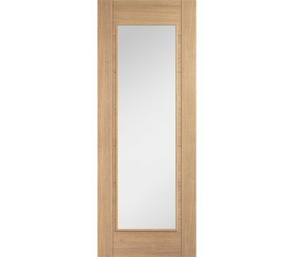 Internal Oak Carini 1L Clear Glazed Pre-Finished Door