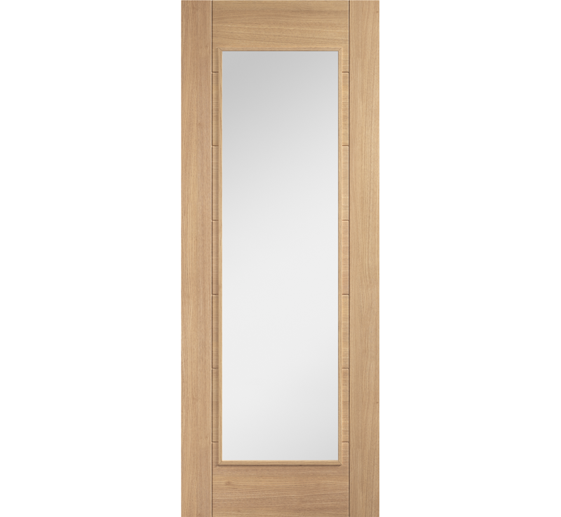 Internal Oak Carini 1L Clear Glazed Unfinished Door